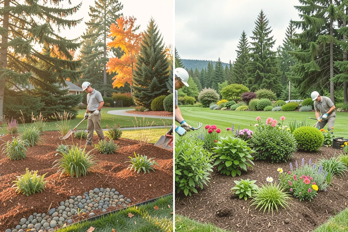 Bed Cleanup in Algona, King County, WA - Walk the beds and identify plants to keep versus remove