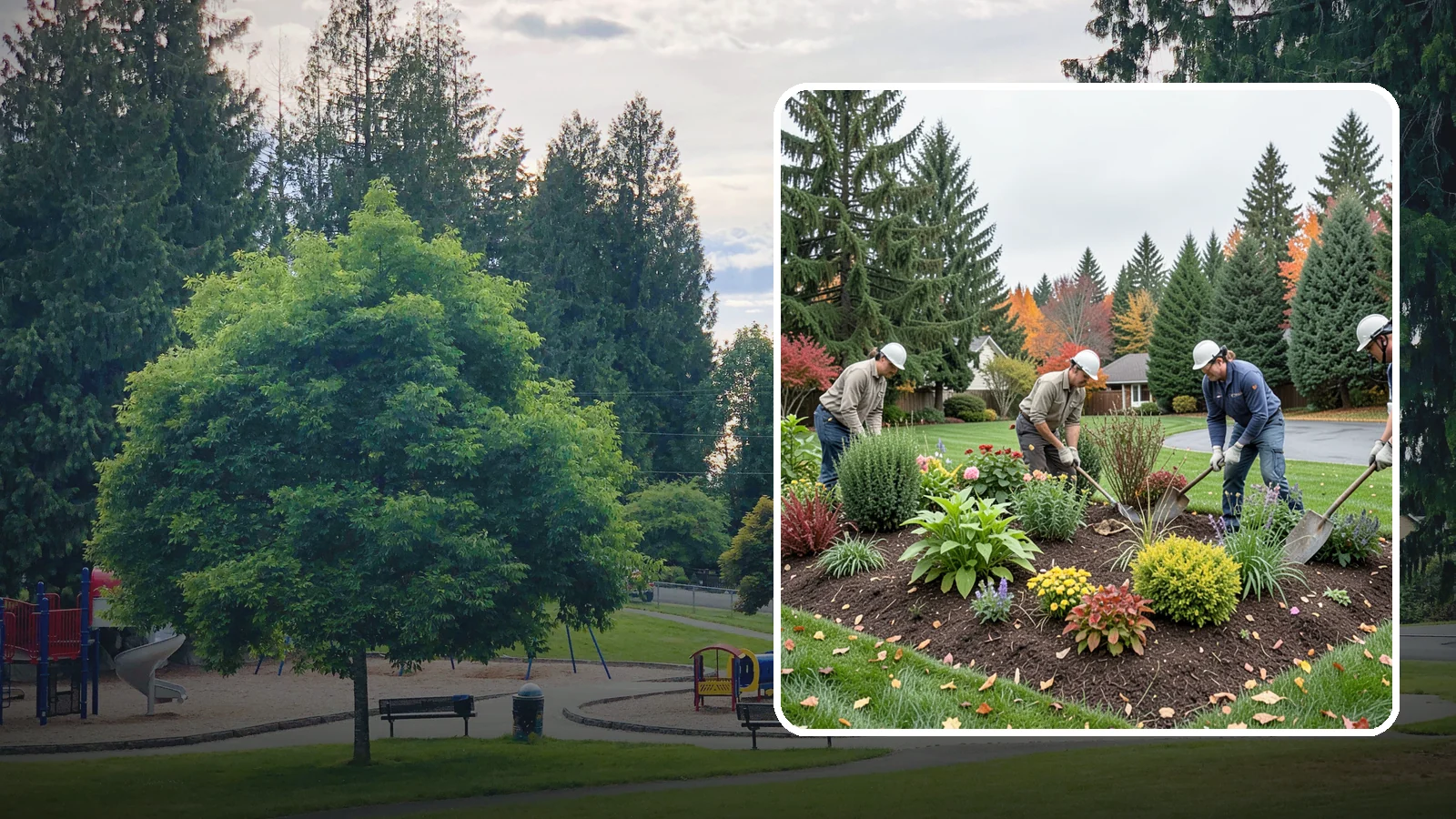 Bed Cleanup in Bonney Lake, Pierce County, WA - We clear leaves, weeds, spent growth, and winter debris to restore order to your Pacific Northwest planting beds.