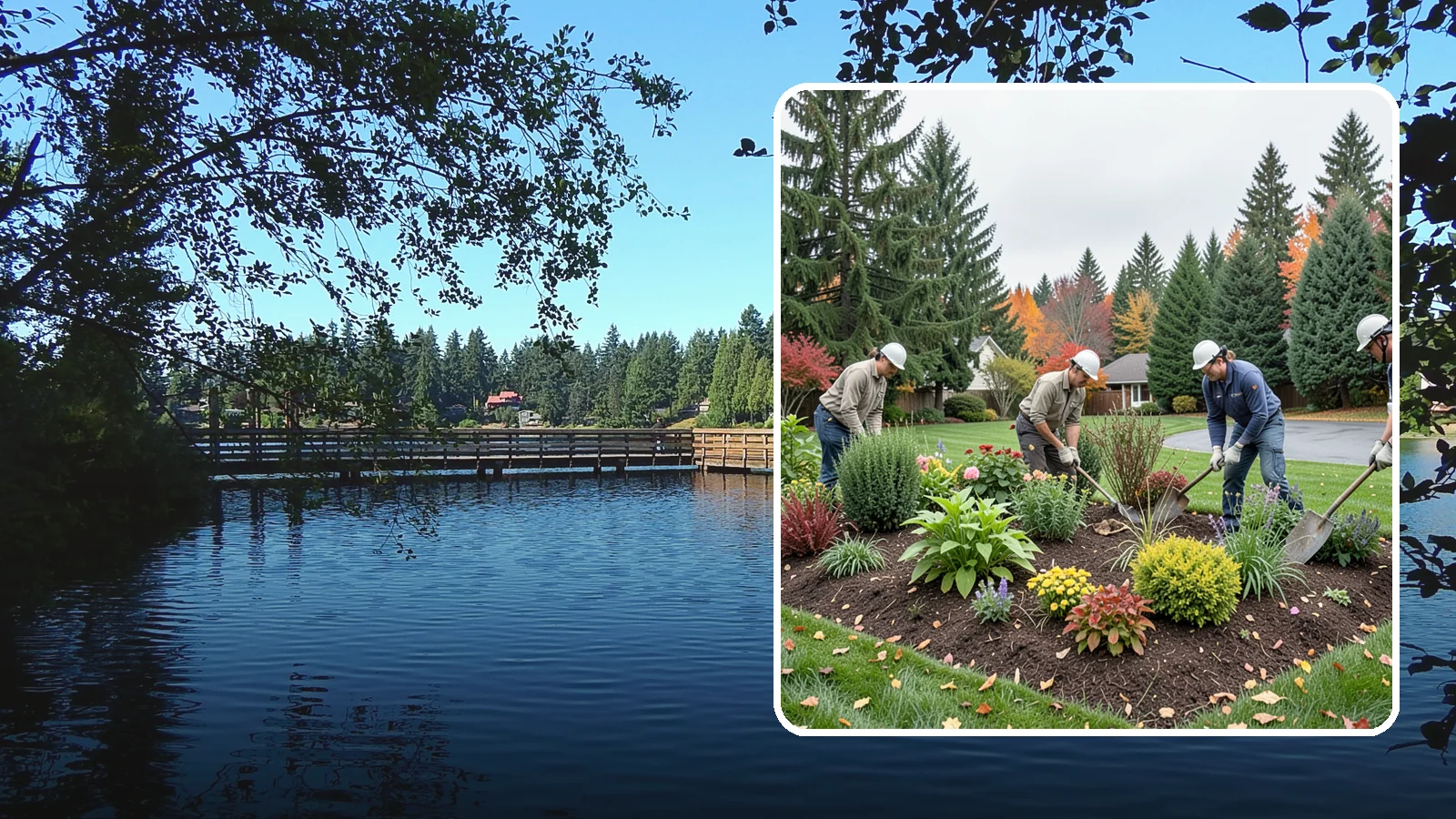 Bed Cleanup in Federal Way, King County, WA - We clear leaves, weeds, spent growth, and winter debris to restore order to your Pacific Northwest planting beds.