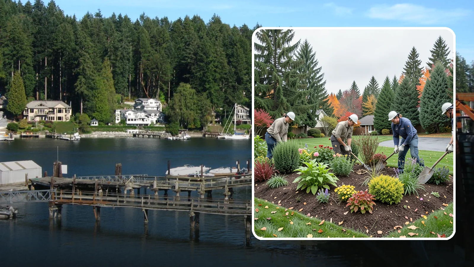 Bed Cleanup in Gig Harbor, Pierce County, WA - We clear leaves, weeds, spent growth, and winter debris to restore order to your Pacific Northwest planting beds.