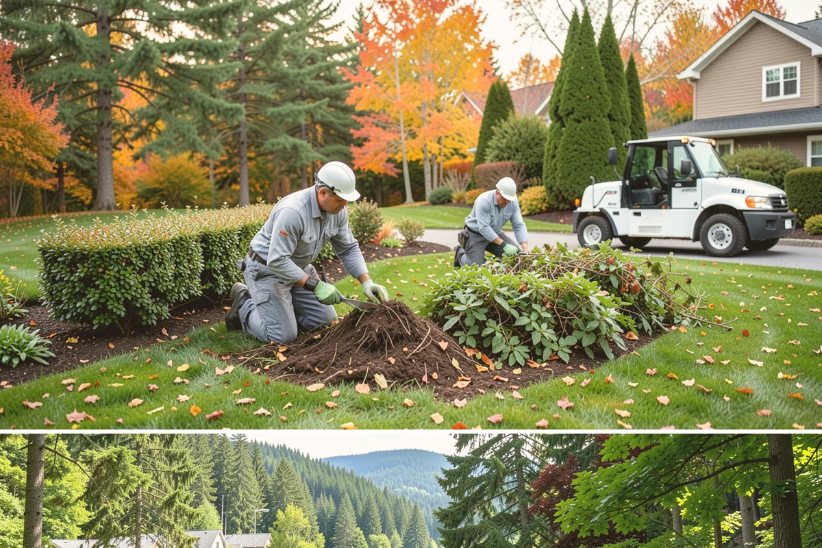 Bed Cleanup in Lake Forest Park, King County, WA - Most valuable in late fall after leaf drop and again in early spring before Puget Sound weeds take hold.
