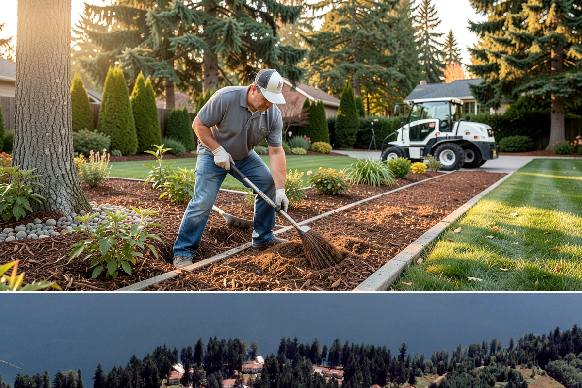 Bed Cleanup in Lakewood, Pierce County, WA - Most valuable in late fall after leaf drop and again in early spring before Puget Sound weeds take hold.