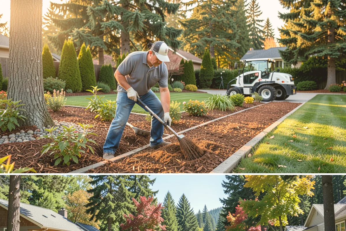 Bed Cleanup in Orting, Pierce County, WA - Most valuable in late fall after leaf drop and again in early spring before Puget Sound weeds take hold.