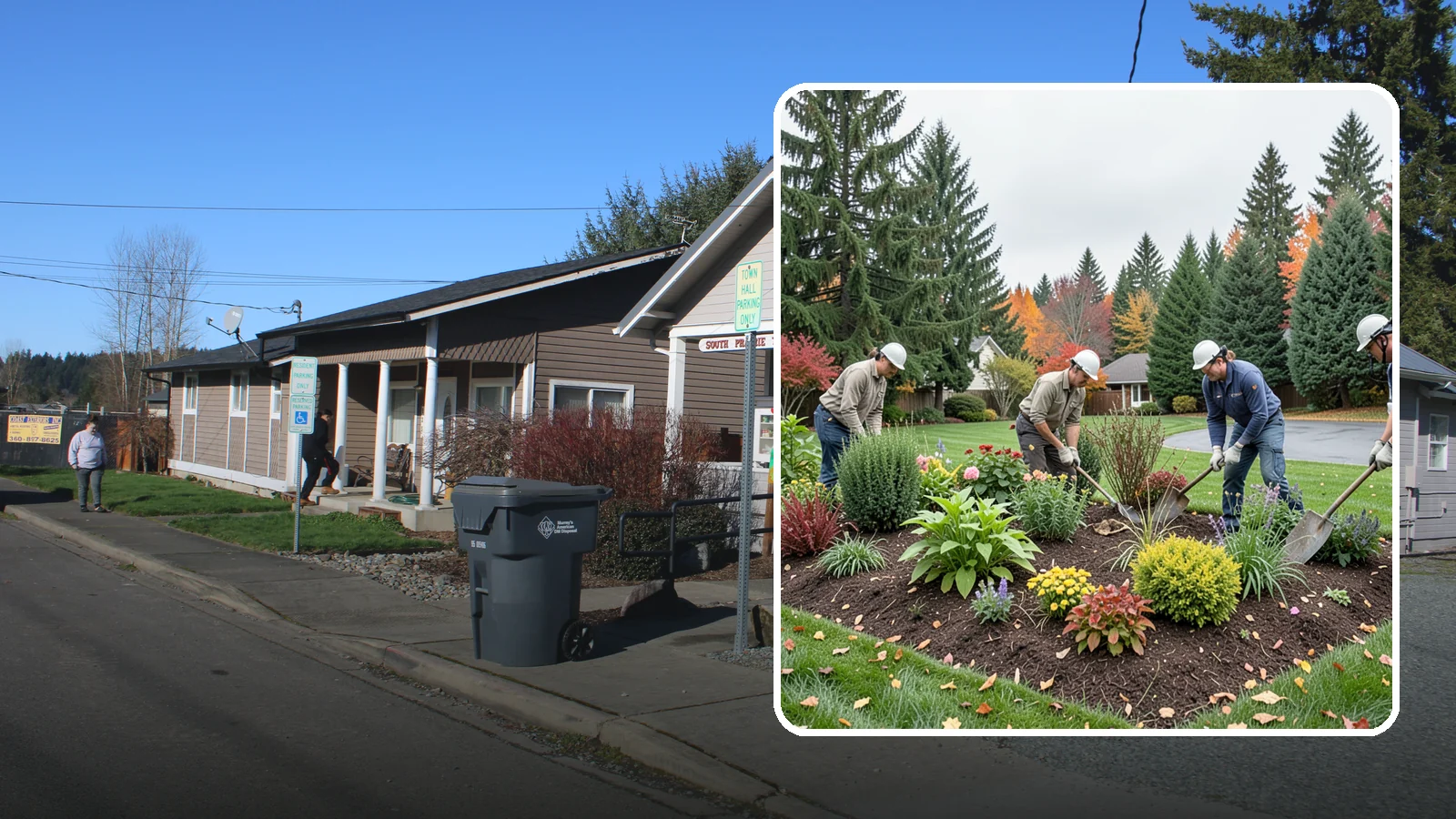 Bed Cleanup in South Prairie, Pierce County, WA - We clear leaves, weeds, spent growth, and winter debris to restore order to your Pacific Northwest planting beds.