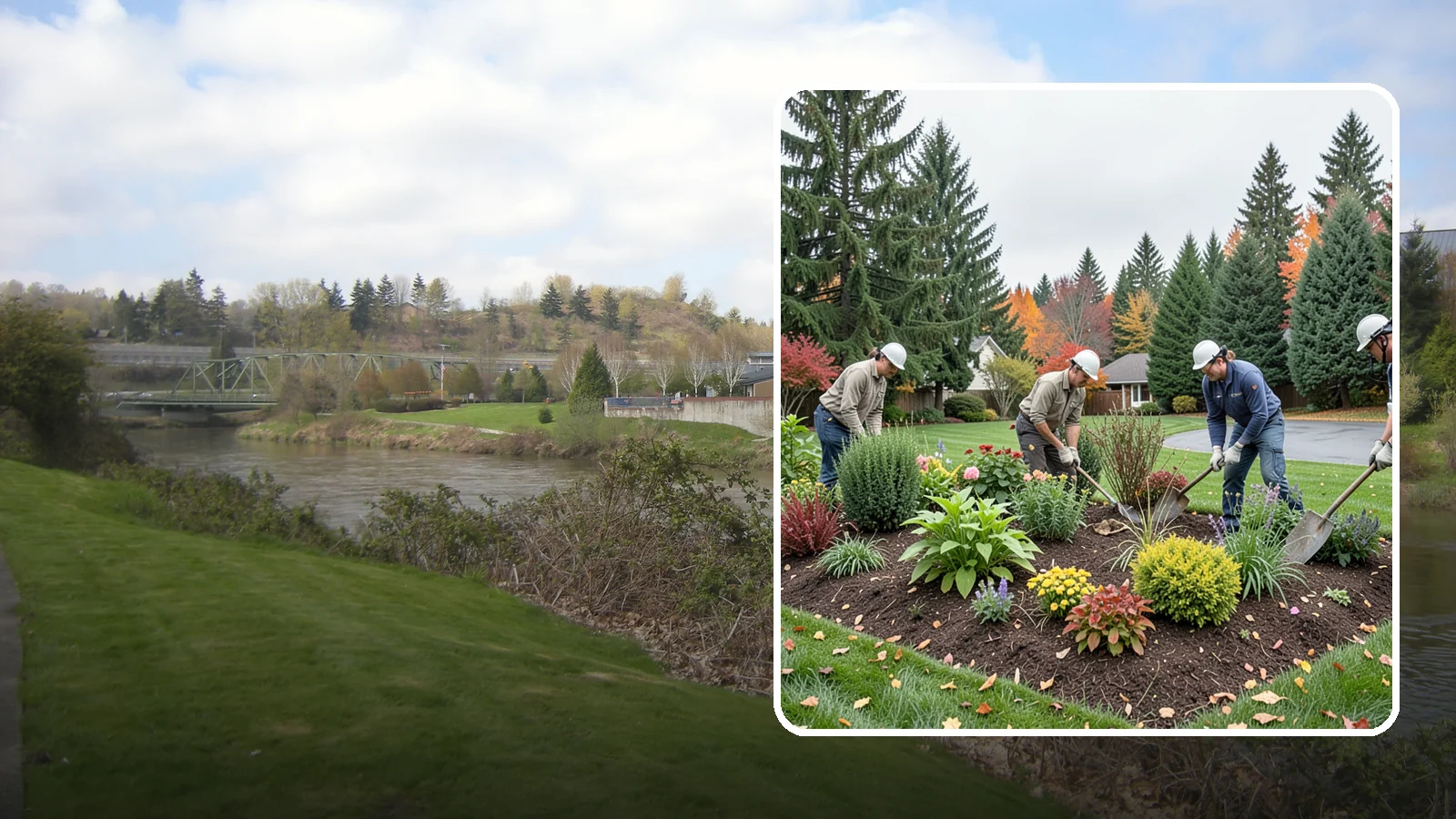Bed Cleanup in Tukwila, King County, WA - We clear leaves, weeds, spent growth, and winter debris to restore order to your Pacific Northwest planting beds.