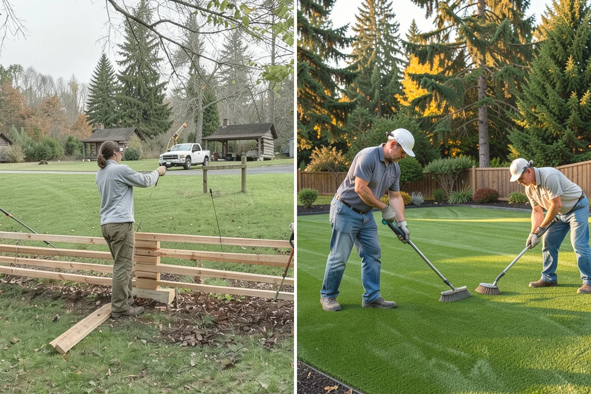 Bed Expansion in Issaquah, King County, WA - Lay out the new bed shape with you and mark the perimeter