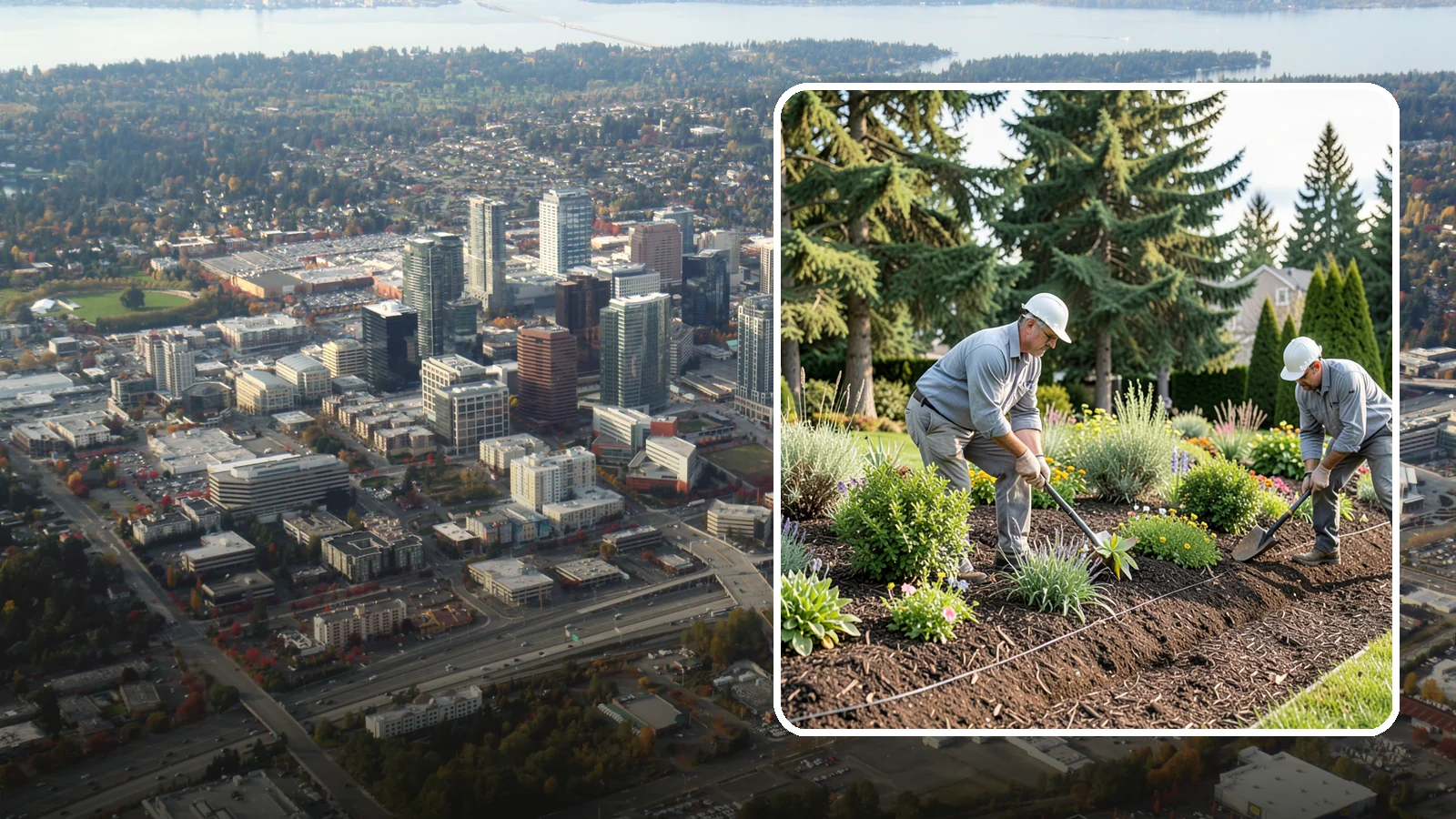 Bed Mulching in Bellevue, King County, WA - We apply fresh, properly graded mulch to protect, insulate, and beautify your Pacific Northwest garden beds.