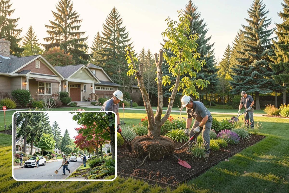 Bed Preparation in Beaux Arts Village, King County, WA - Beds ready to plant right away