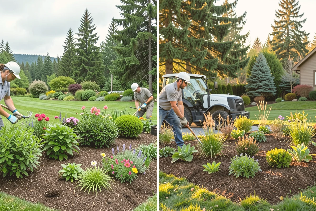 Bed Preparation in Brier, Snohomish County, WA - Clear old growth, debris, and weeds