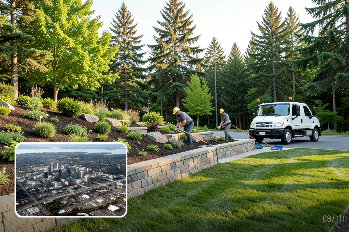 Bed Reshaping in Bellevue, King County, WA - Replaces uneven, encroached edges with clean flowing lines