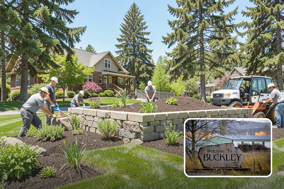 Bed Reshaping in Buckley, Pierce County, WA - Replaces uneven, encroached edges with clean flowing lines