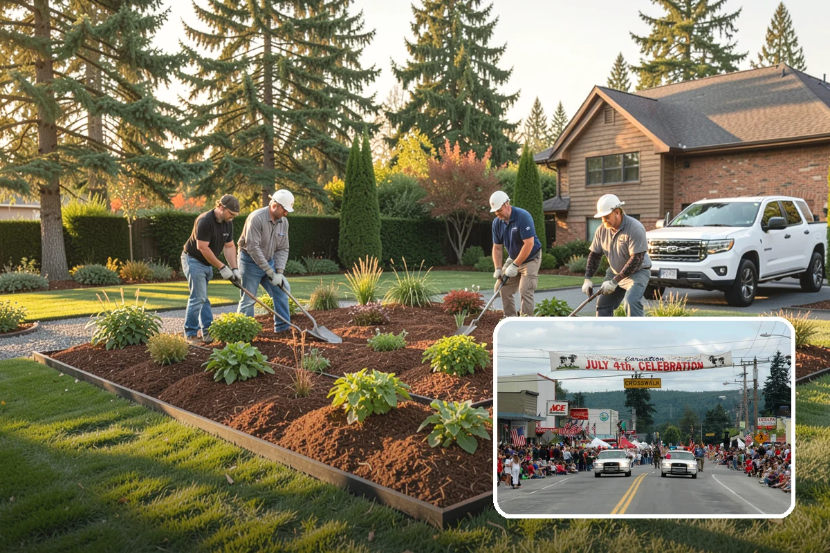 Bed Reshaping in Carnation, King County, WA - Replaces uneven, encroached edges with clean flowing lines