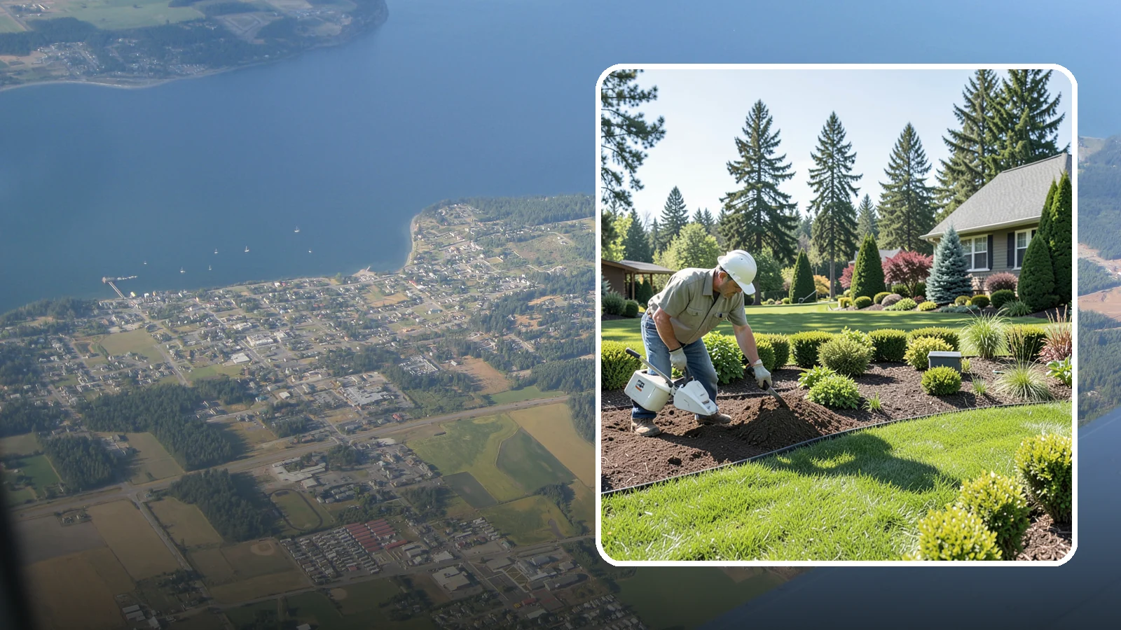 Bed Reshaping in Coupeville, Island County, WA - We redraw the lines of your existing beds to create graceful curves, better sightlines, and a more cohesive Pacific Northwest...