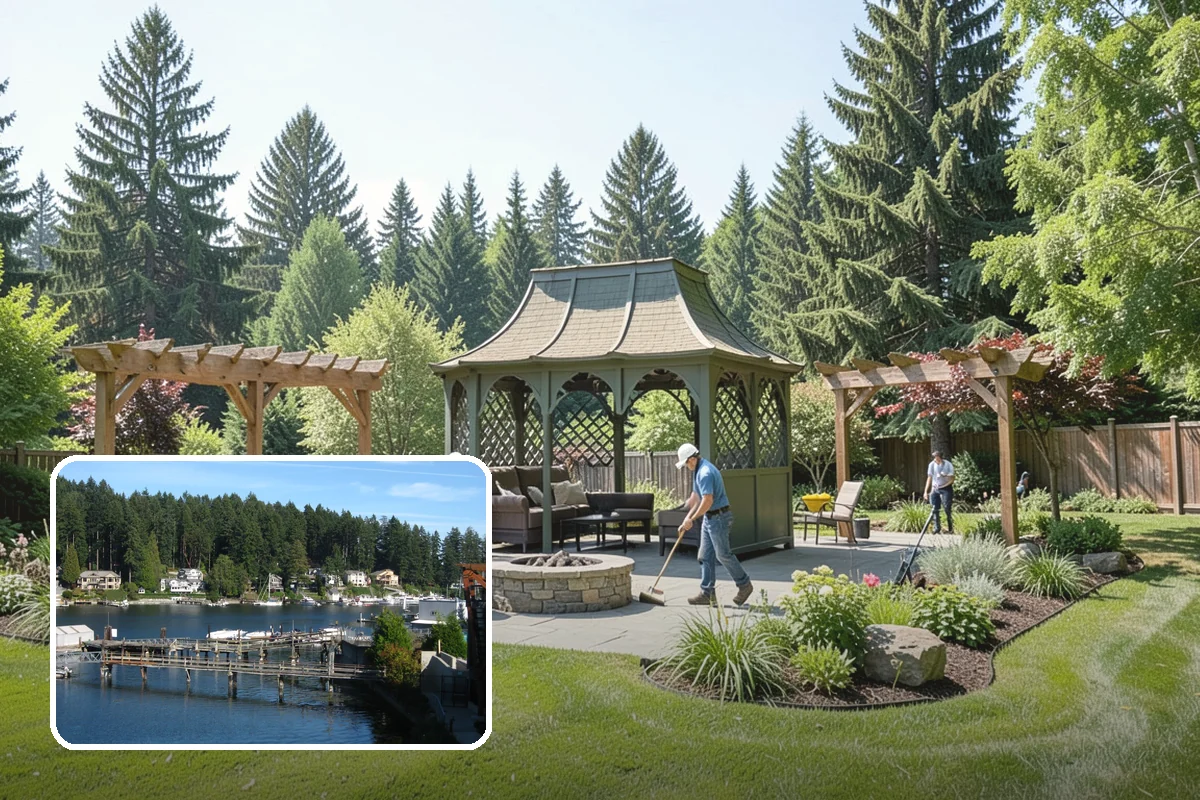 Bed Reshaping in Gig Harbor, Pierce County, WA - Replaces uneven, encroached edges with clean flowing lines