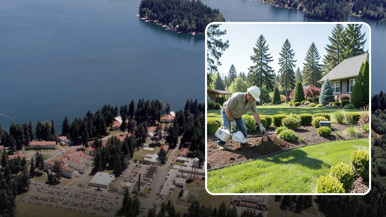 Bed Reshaping in Lakewood, Pierce County, WA - We redraw the lines of your existing beds to create graceful curves, better sightlines, and a more cohesive Pacific Northwest...