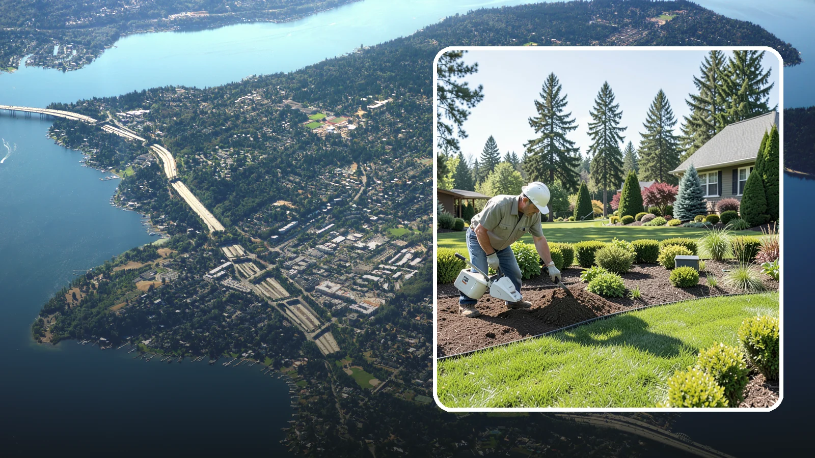 Bed Reshaping in Mercer Island, King County, WA - We redraw the lines of your existing beds to create graceful curves, better sightlines, and a more cohesive Pacific Northwest...