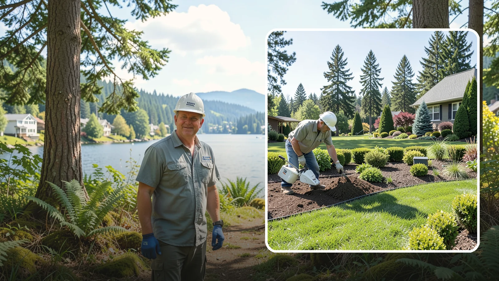 Bed Reshaping in Milton, King County, WA - We redraw the lines of your existing beds to create graceful curves, better sightlines, and a more cohesive Pacific Northwest...