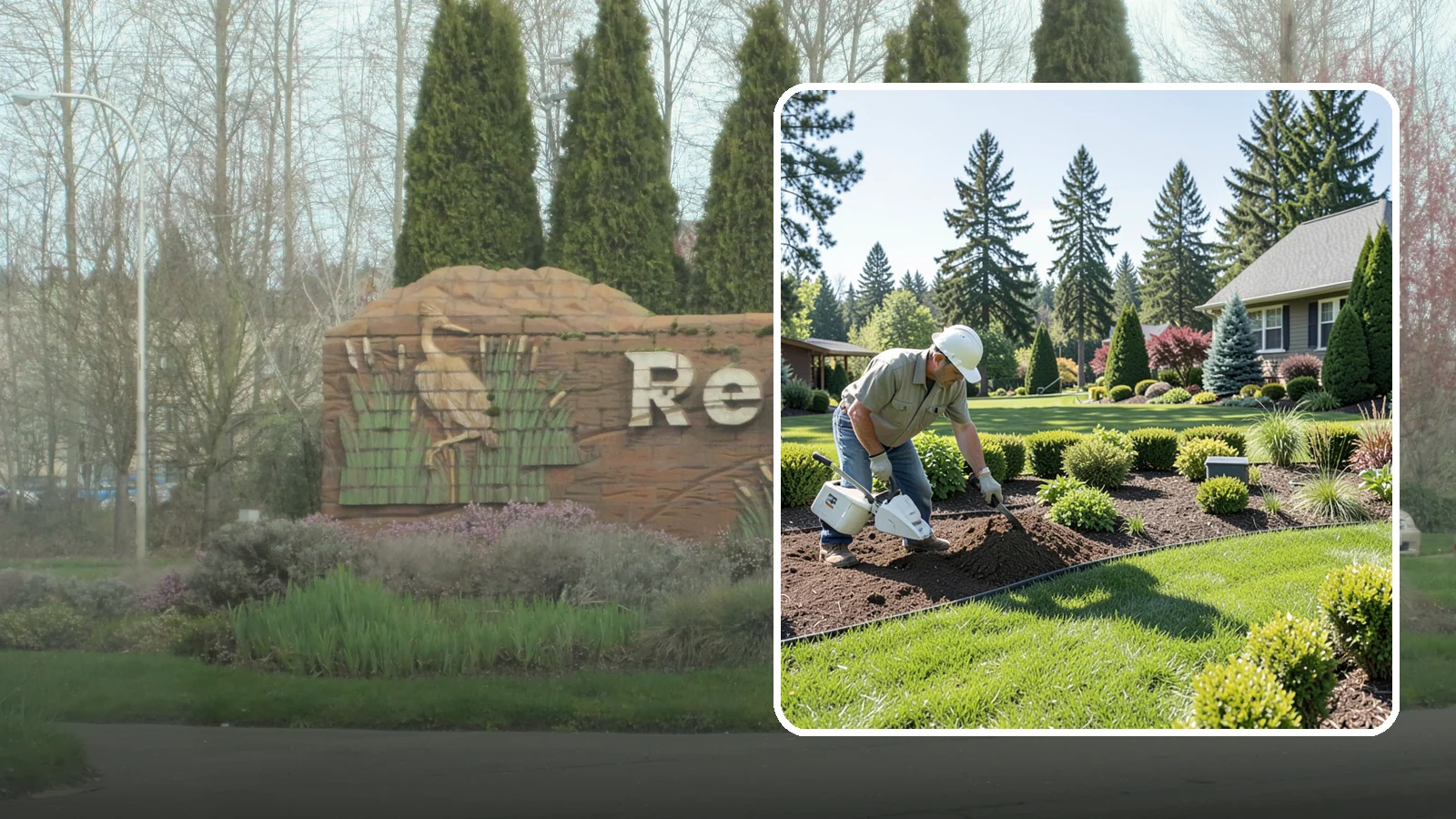 Bed Reshaping in Renton, King County, WA - We redraw the lines of your existing beds to create graceful curves, better sightlines, and a more cohesive Pacific Northwest...