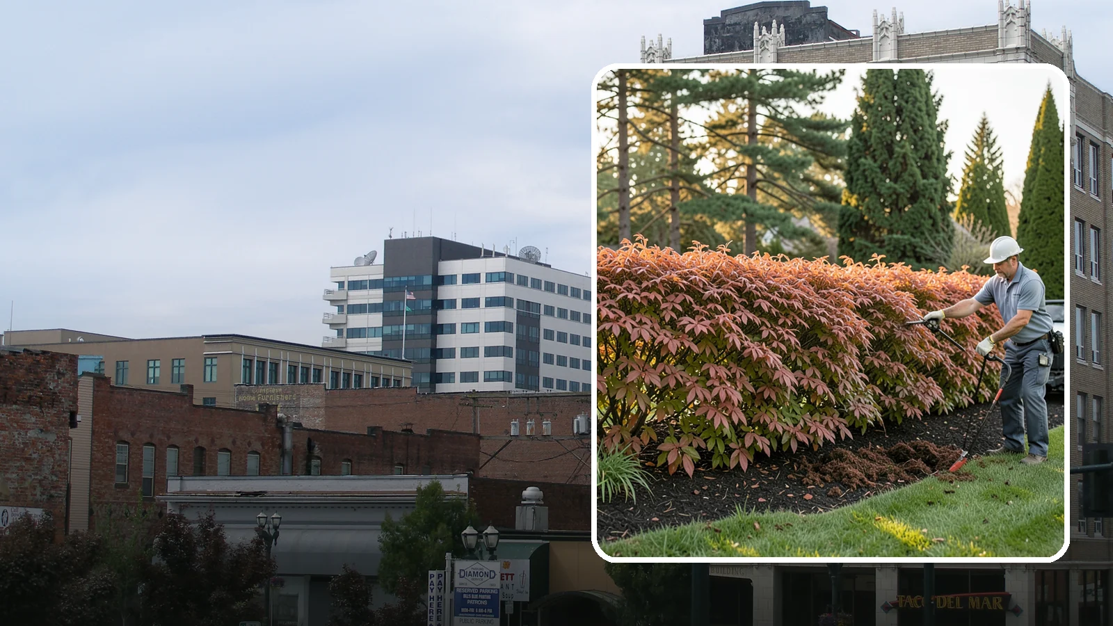 Beech Hedge Trimming in Everett, Snohomish County, WA - Specialist beech hedge trimming that maintains dense summer green and the coppery winter leaves this deciduous hedge is loved for.