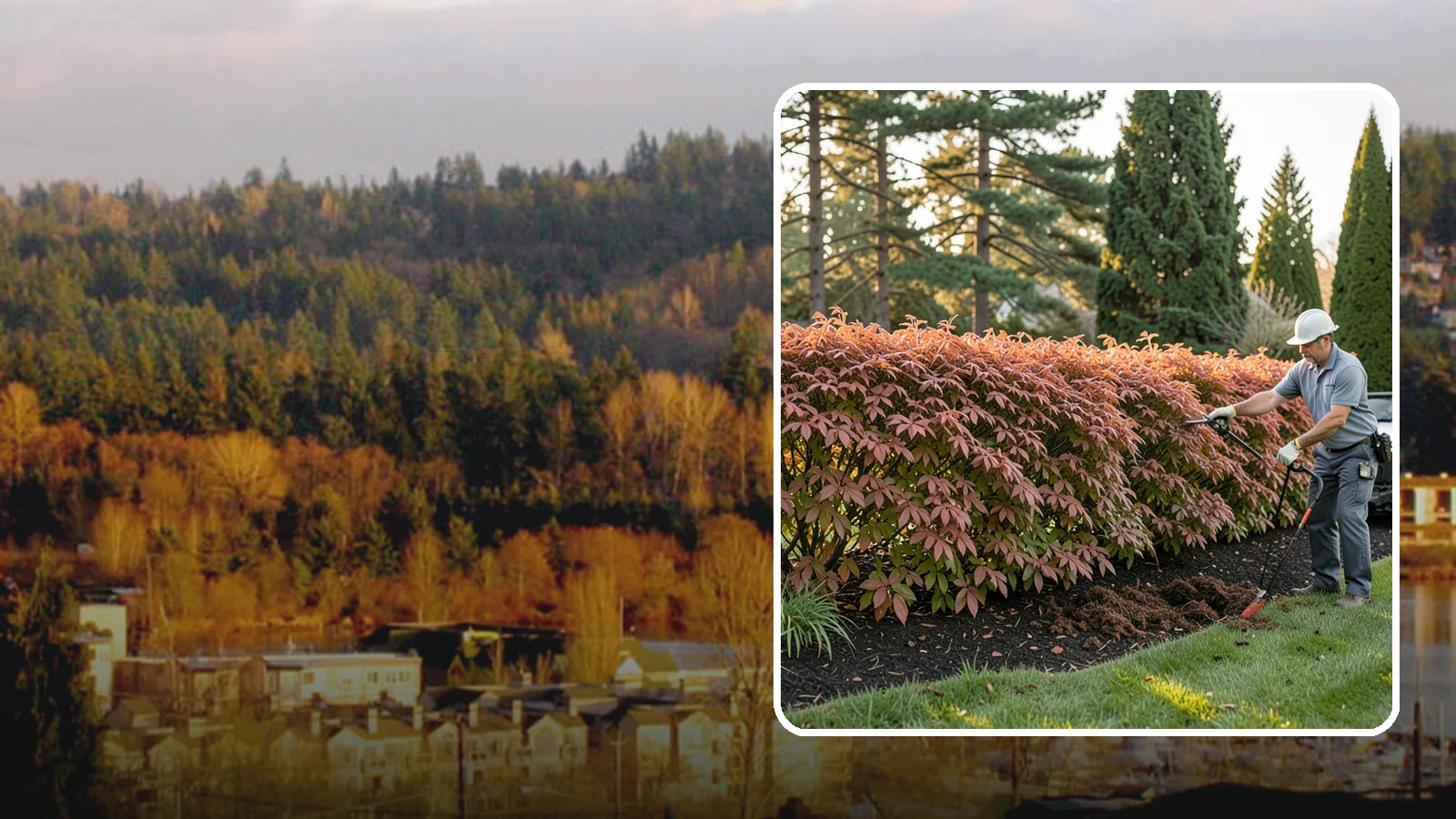 Beech Hedge Trimming in Kenmore, King County, WA - Specialist beech hedge trimming that maintains dense summer green and the coppery winter leaves this deciduous hedge is loved for.