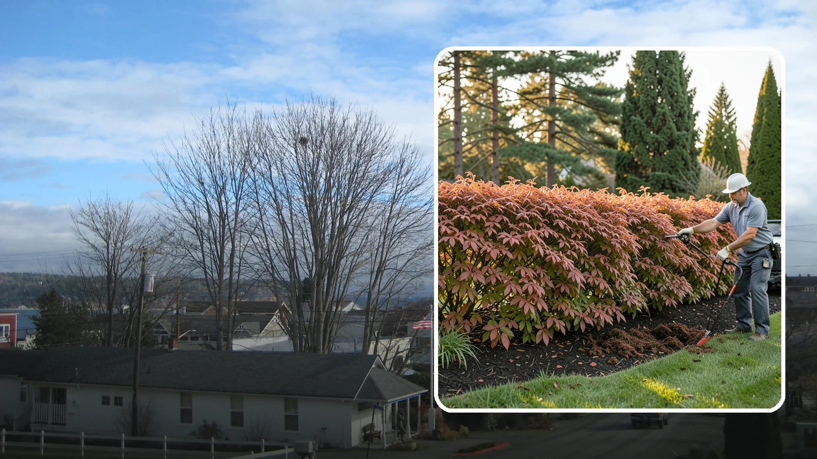 Beech Hedge Trimming in Langley, Island County, WA - Specialist beech hedge trimming that maintains dense summer green and the coppery winter leaves this deciduous hedge is loved for.