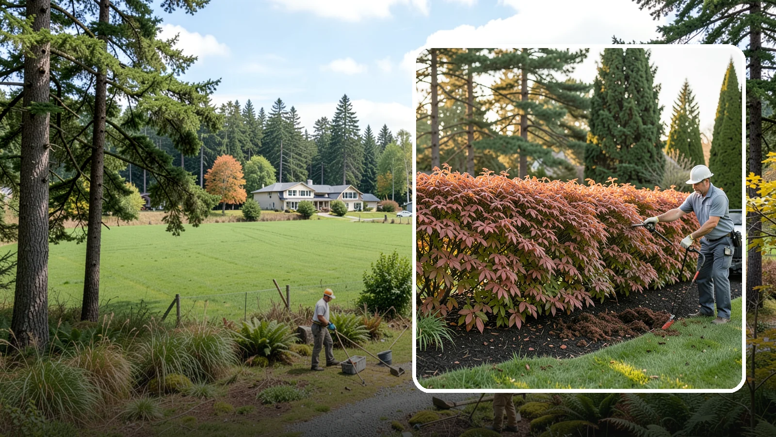 Beech Hedge Trimming in Lyman, Skagit County, WA - Specialist beech hedge trimming that maintains dense summer green and the coppery winter leaves this deciduous hedge is loved for.