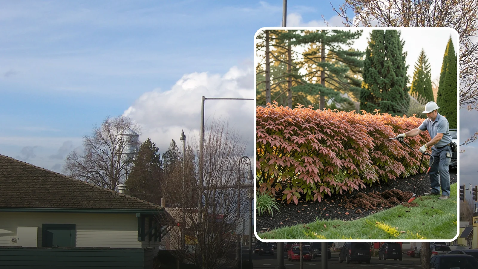 Beech Hedge Trimming in Marysville, Snohomish County, WA - Specialist beech hedge trimming that maintains dense summer green and the coppery winter leaves this deciduous hedge is loved for.
