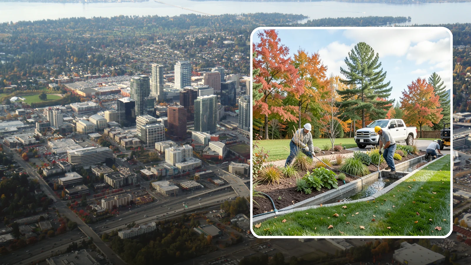 Bioswale Installation in Bellevue, King County, WA - Engineered bioswales that channel, slow, and filter stormwater runoff naturally and attractively.