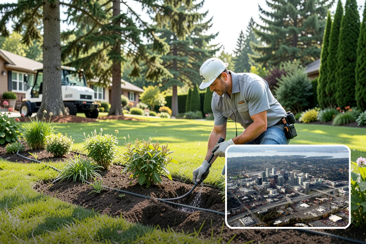 Bioswale Installation in Bellevue, King County, WA - Manages and filters stormwater