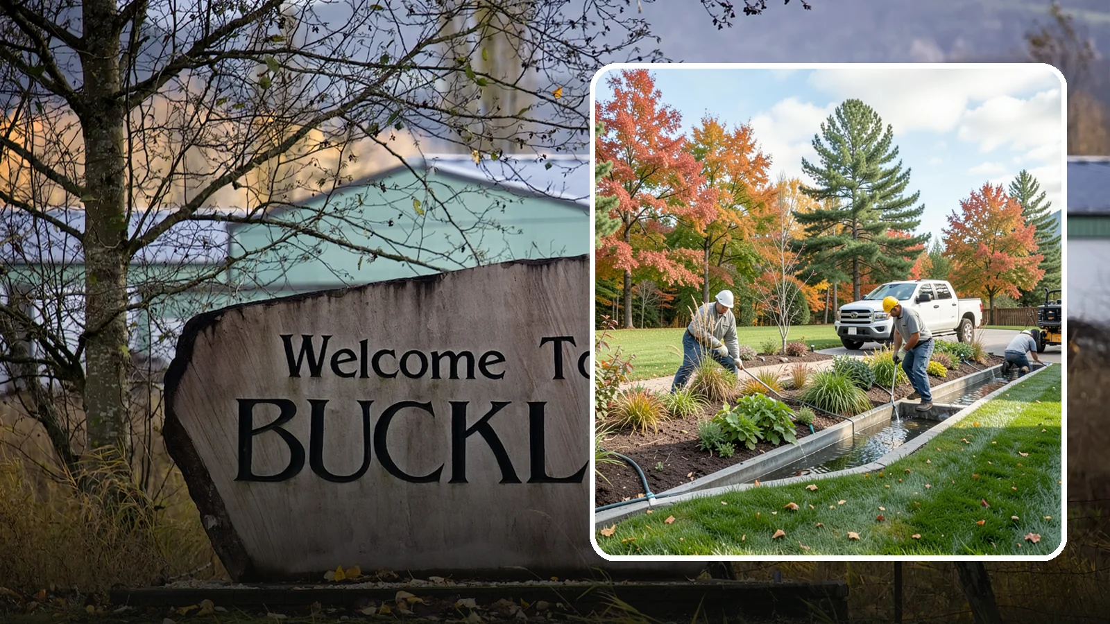 Bioswale Installation in Buckley, Pierce County, WA - Engineered bioswales that channel, slow, and filter stormwater runoff naturally and attractively.