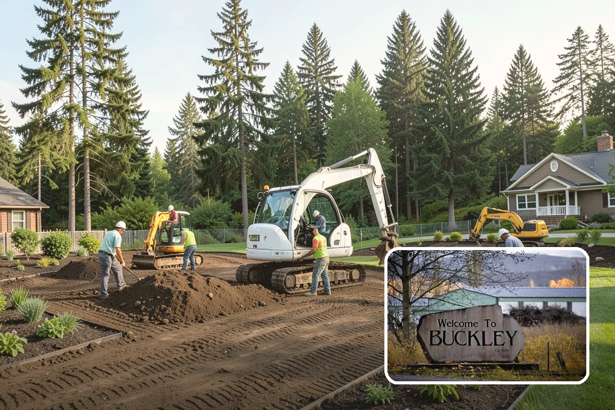 Bioswale Installation in Buckley, Pierce County, WA - Manages and filters stormwater