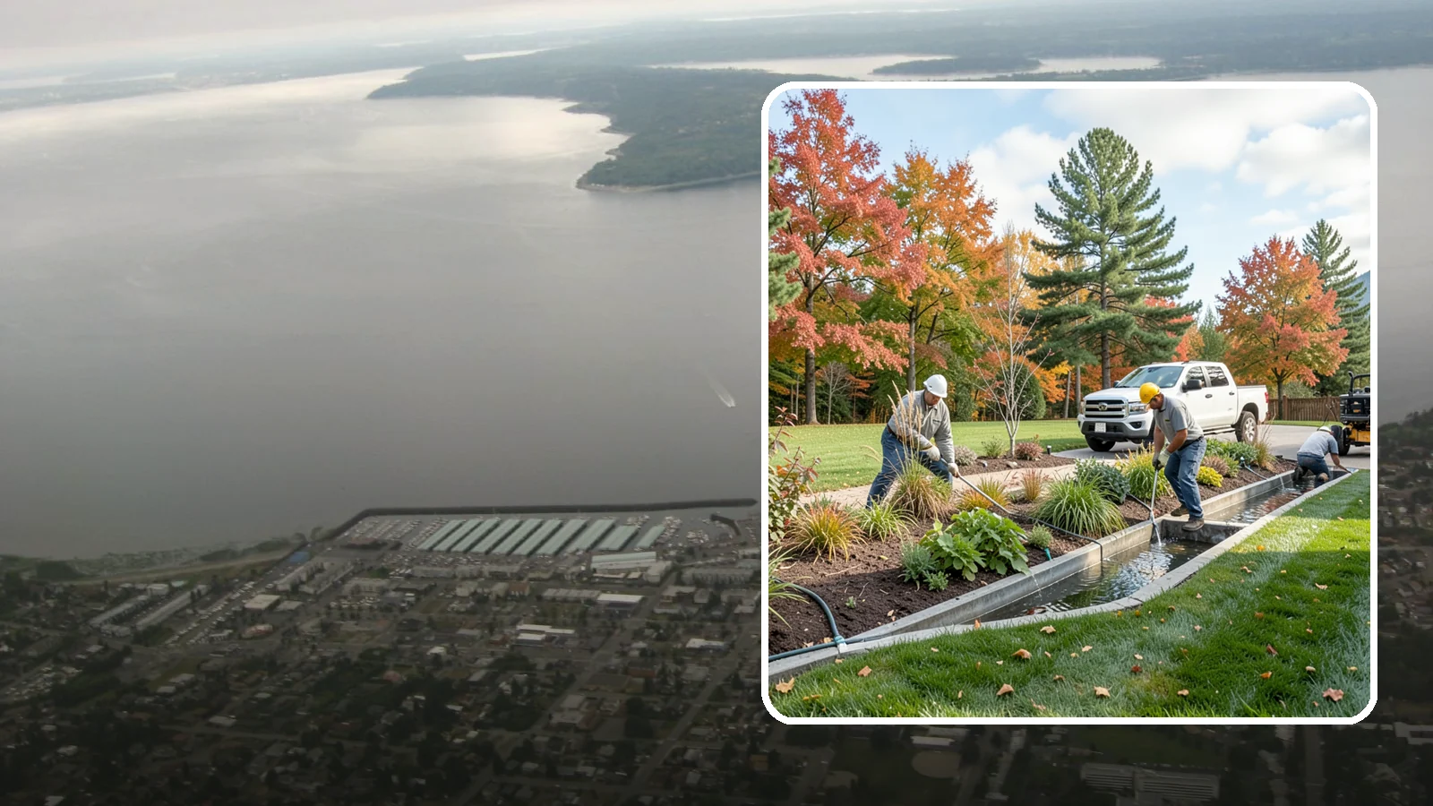 Bioswale Installation in Des Moines, King County, WA - Engineered bioswales that channel, slow, and filter stormwater runoff naturally and attractively.