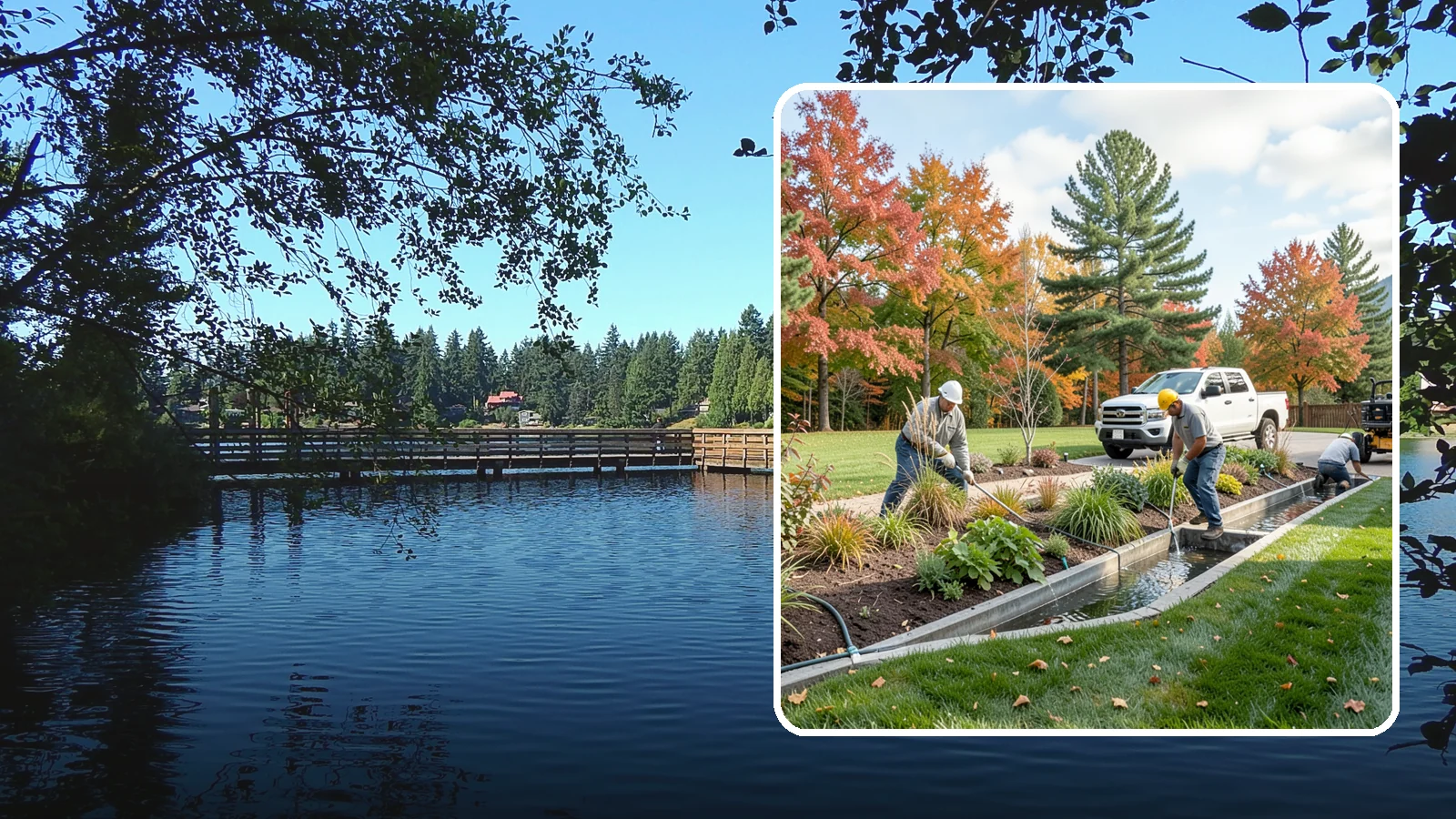 Bioswale Installation in Federal Way, King County, WA - Engineered bioswales that channel, slow, and filter stormwater runoff naturally and attractively.