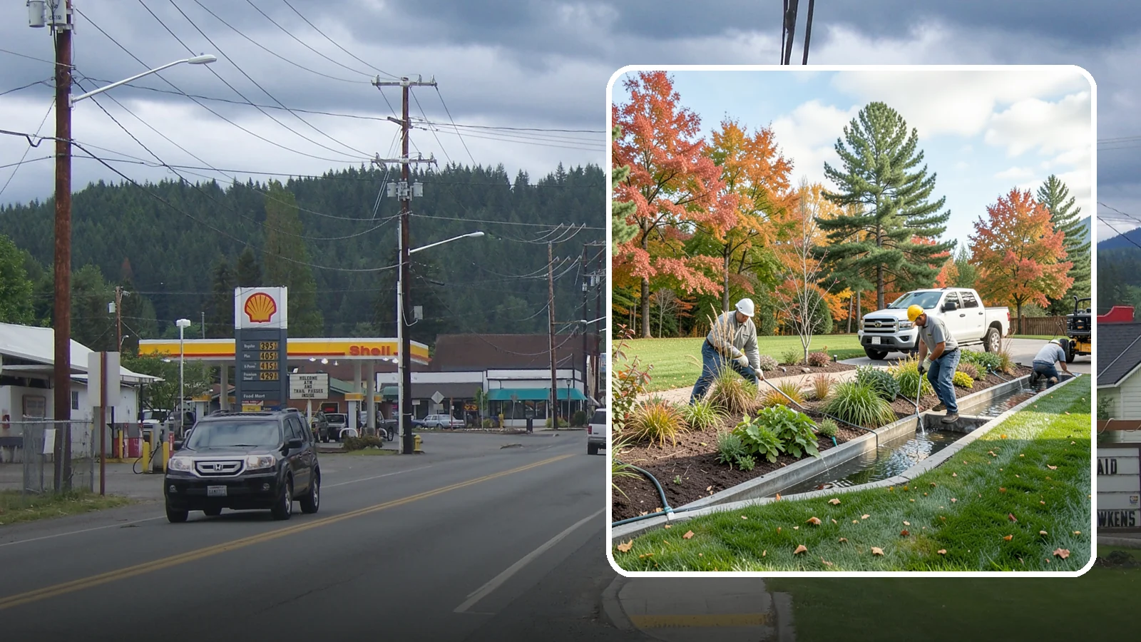 Bioswale Installation in Granite Falls, Snohomish County, WA - Engineered bioswales that channel, slow, and filter stormwater runoff naturally and attractively.