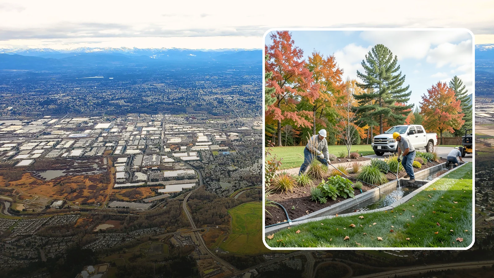 Bioswale Installation in Kent, King County, WA - Engineered bioswales that channel, slow, and filter stormwater runoff naturally and attractively.