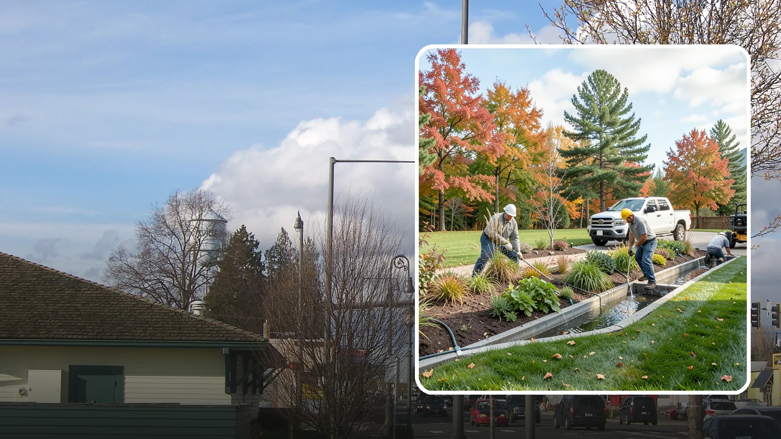 Bioswale Installation in Marysville, Snohomish County, WA - Engineered bioswales that channel, slow, and filter stormwater runoff naturally and attractively.