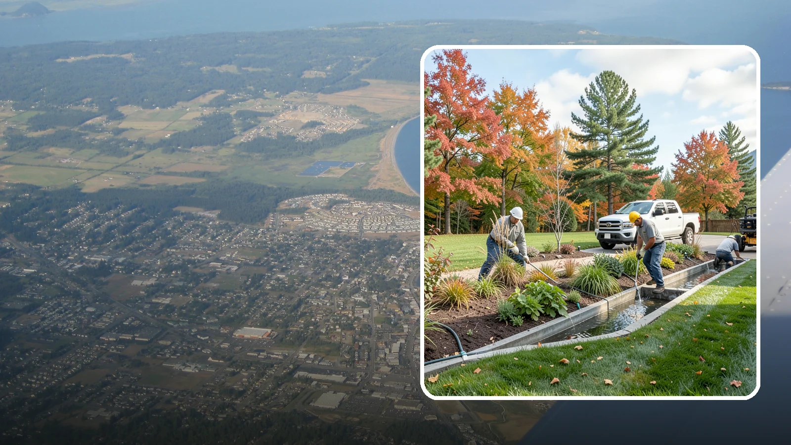 Bioswale Installation in Oak Harbor, Island County, WA - Engineered bioswales that channel, slow, and filter stormwater runoff naturally and attractively.