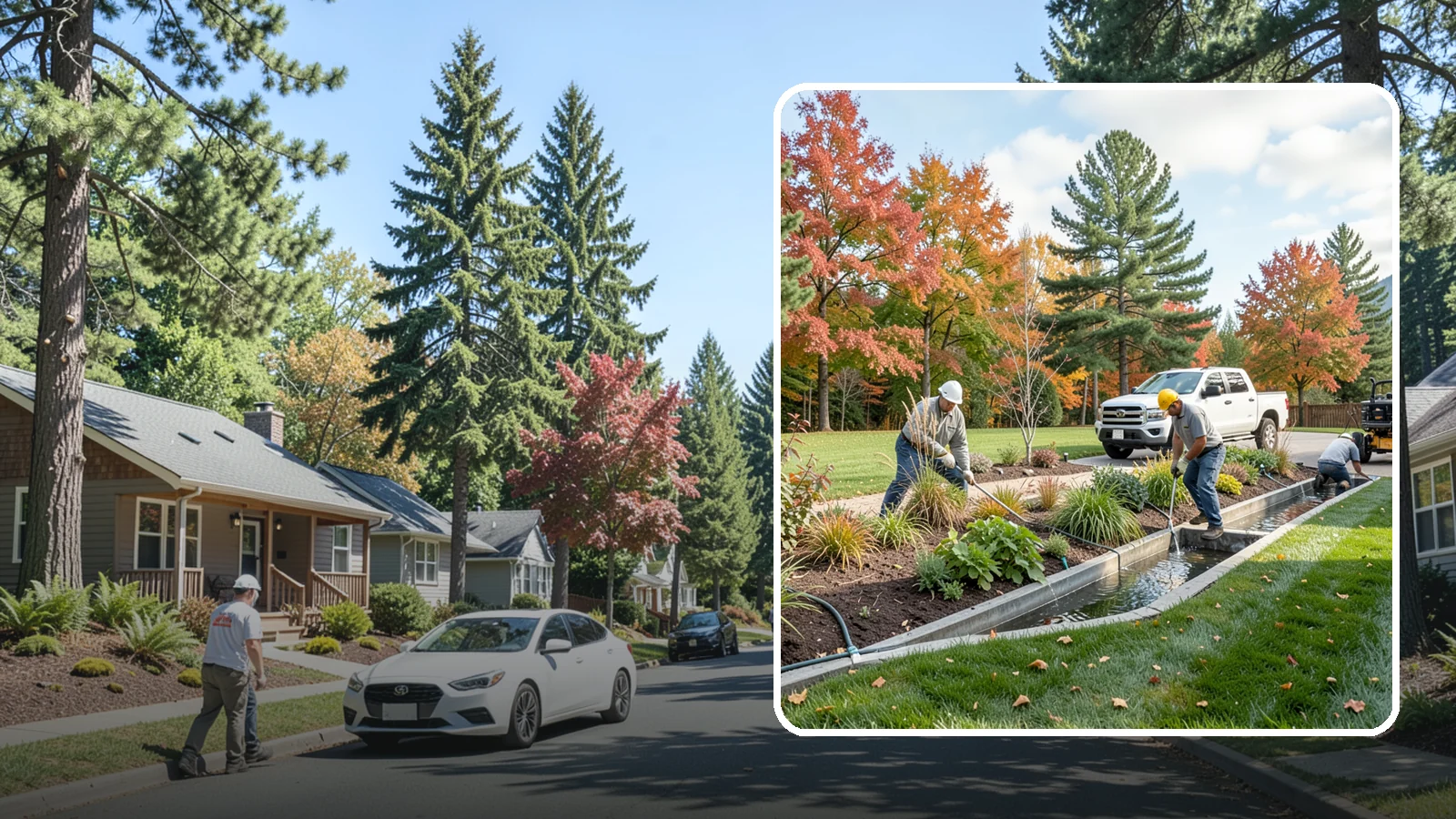 Bioswale Installation in Orting, Pierce County, WA - Engineered bioswales that channel, slow, and filter stormwater runoff naturally and attractively.