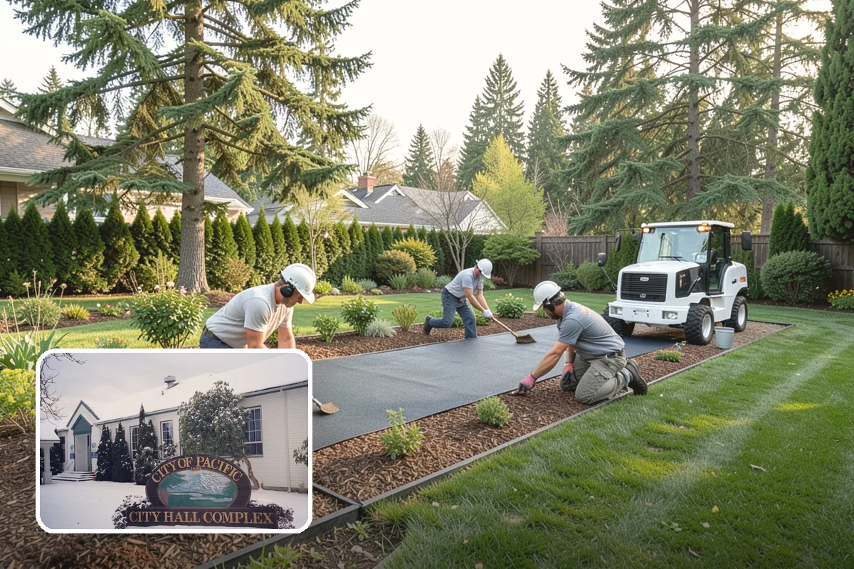 Bioswale Installation in Pacific, King County, WA - Manages and filters stormwater