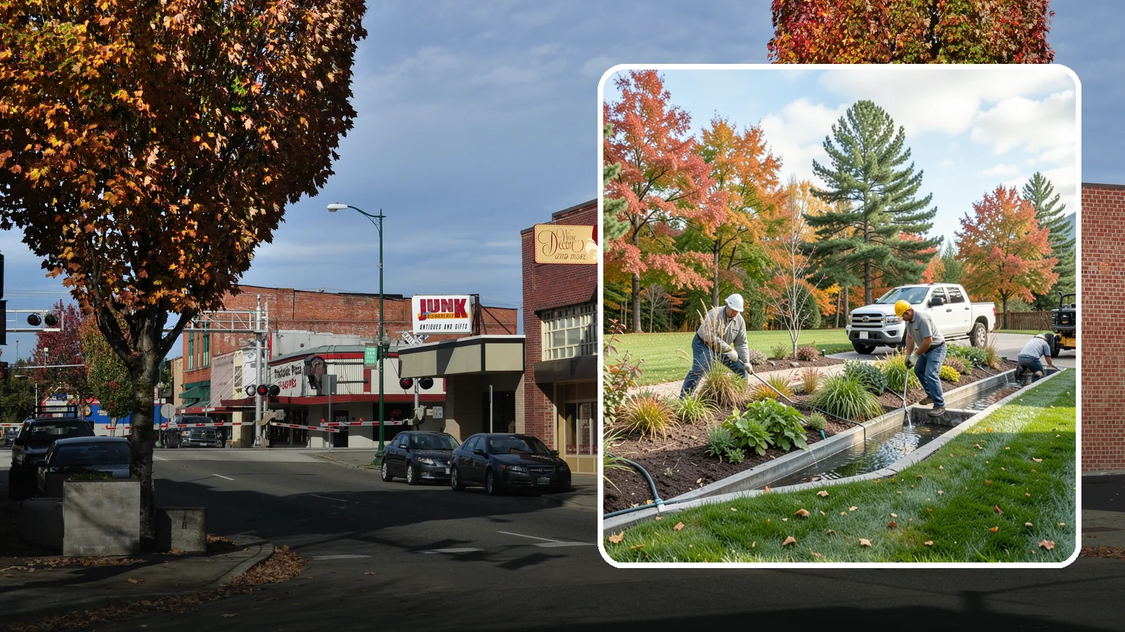 Bioswale Installation in Puyallup, Pierce County, WA - Engineered bioswales that channel, slow, and filter stormwater runoff naturally and attractively.
