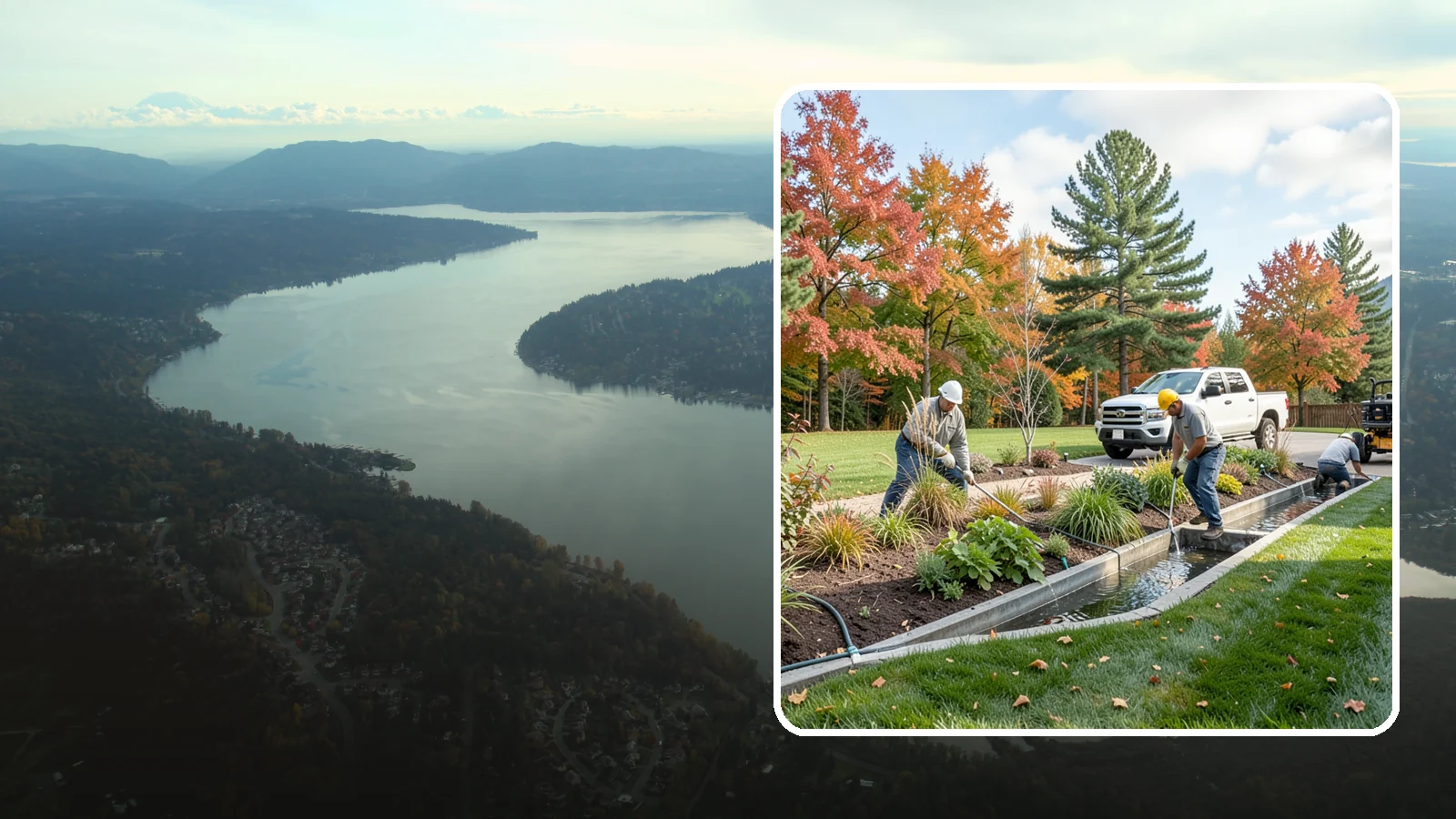 Bioswale Installation in Sammamish, King County, WA - Engineered bioswales that channel, slow, and filter stormwater runoff naturally and attractively.