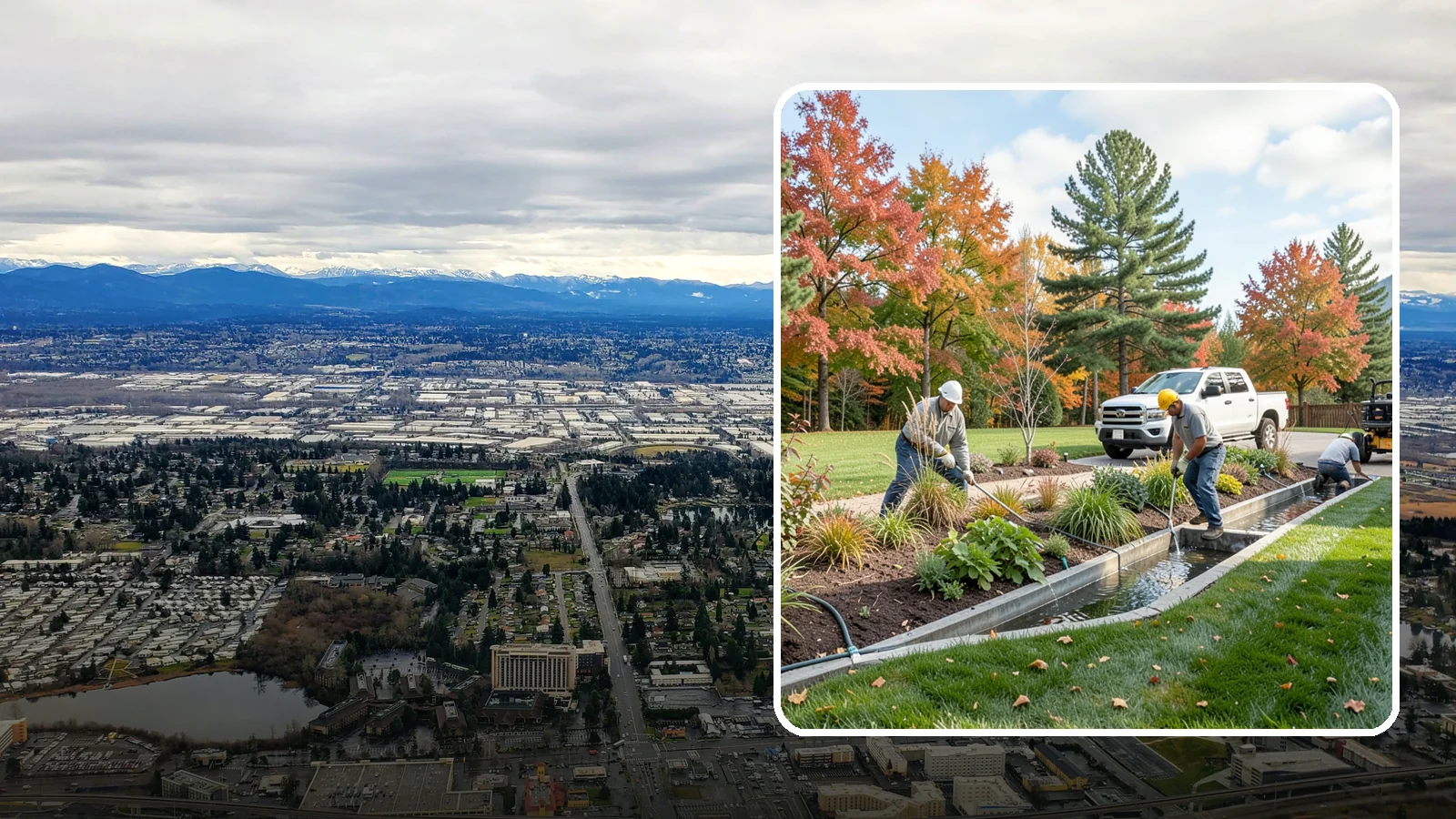 Bioswale Installation in SeaTac, King County, WA - Engineered bioswales that channel, slow, and filter stormwater runoff naturally and attractively.