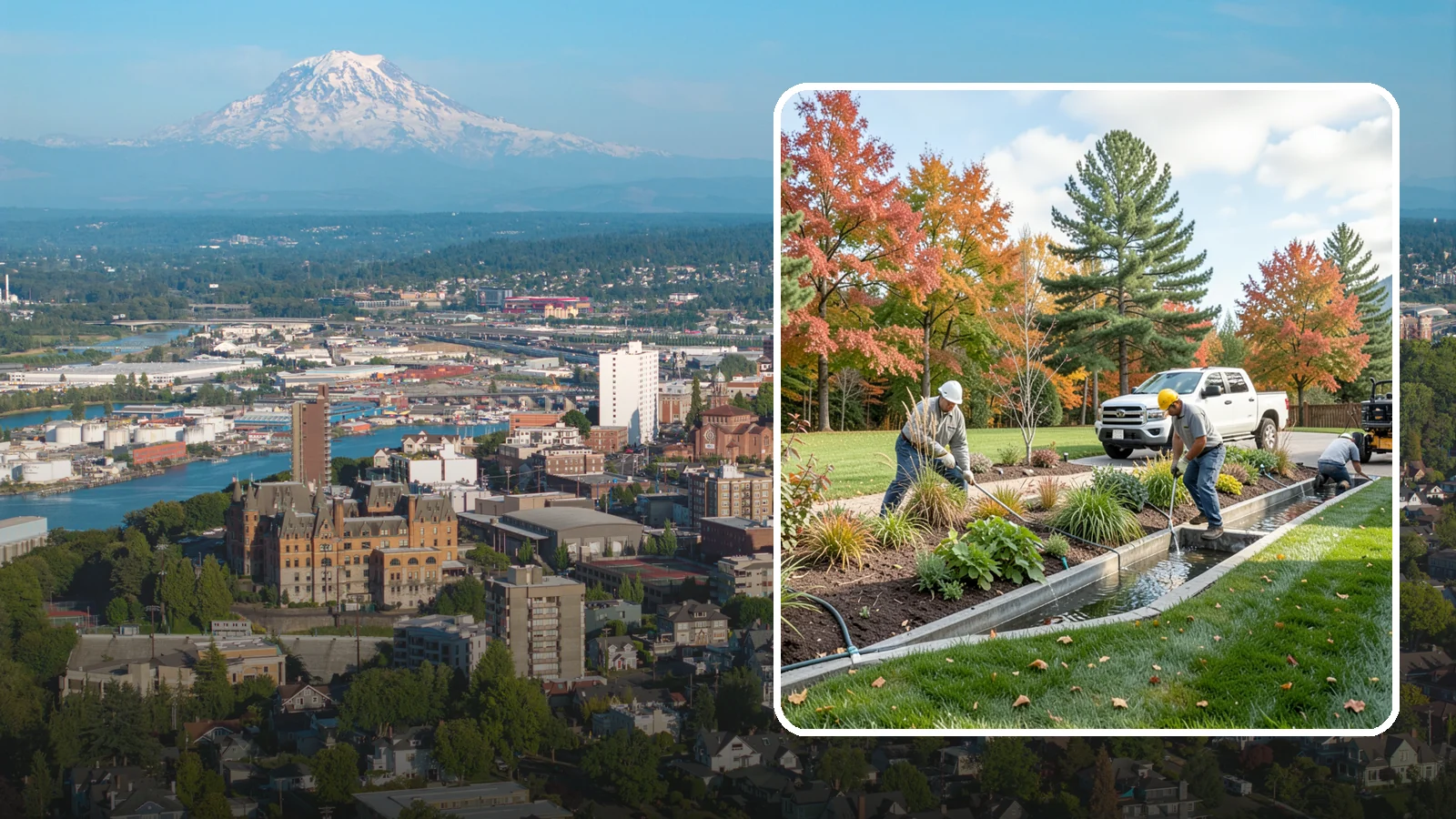 Bioswale Installation in Tacoma, Pierce County, WA - Engineered bioswales that channel, slow, and filter stormwater runoff naturally and attractively.