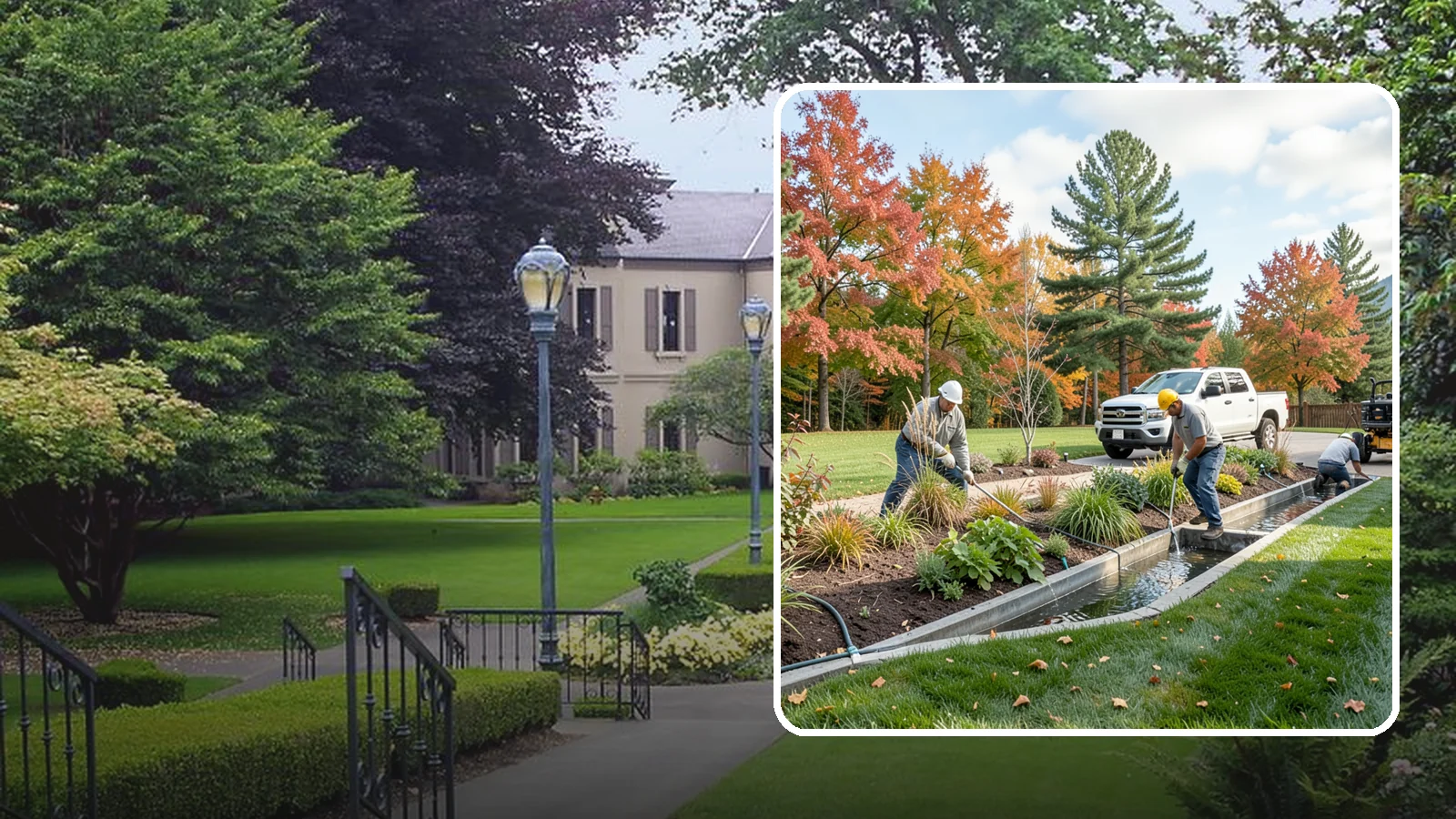 Bioswale Installation in Woodinville, King County, WA - Engineered bioswales that channel, slow, and filter stormwater runoff naturally and attractively.