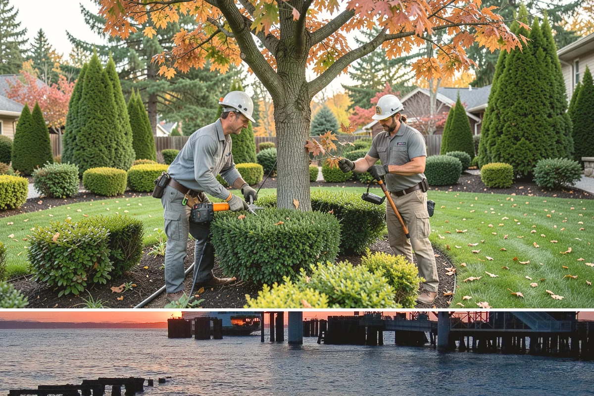 Birch Tree Pruning in Edmonds, Snohomish County, WA - Best pruned in summer or late fall to avoid spring sap bleeding.
