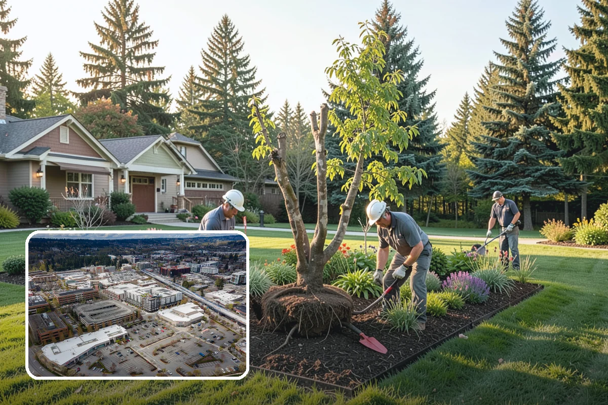 Birch Tree Pruning in Redmond, King County, WA - Timed to limit heavy sap bleeding
