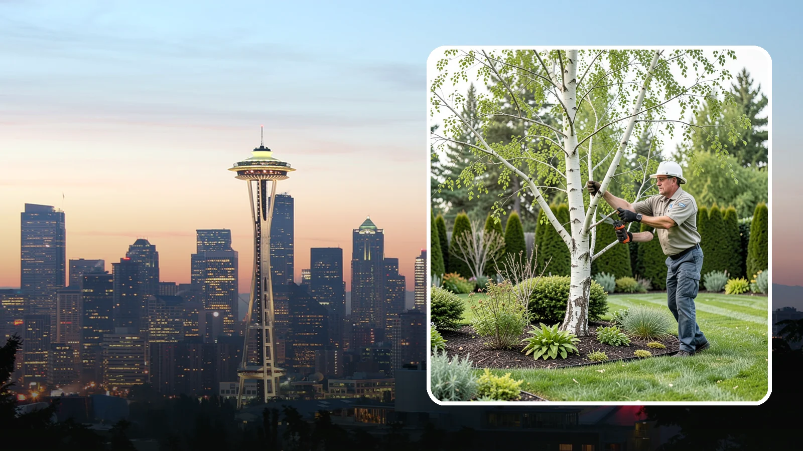 Birch Tree Pruning in Seattle, King County, WA - Well-timed birch pruning that limits heavy sap bleeding while improving health and structure.