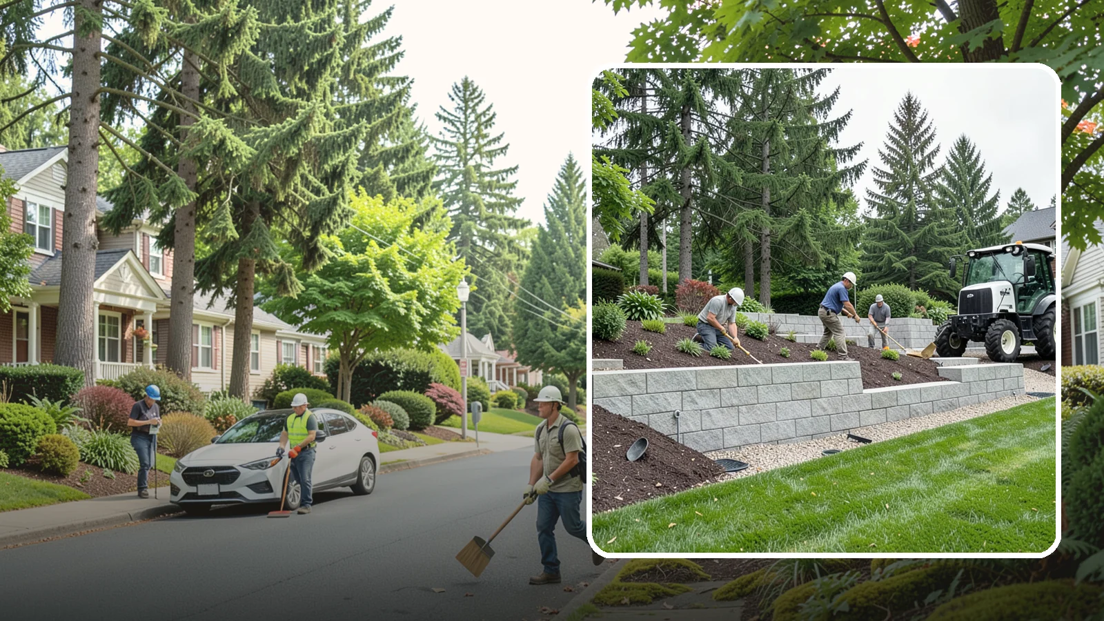 Block Wall Installation in Beaux Arts Village, King County, WA - We build engineered concrete block retaining walls with the drainage systems essential for saturated Northwest slopes.