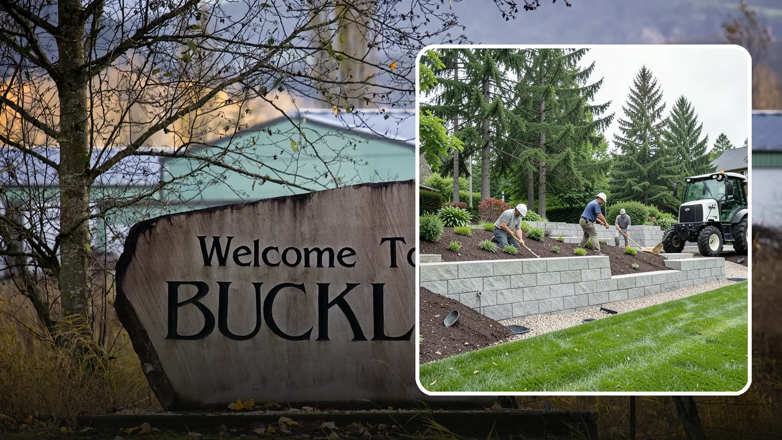Block Wall Installation in Buckley, Pierce County, WA - We build engineered concrete block retaining walls with the drainage systems essential for saturated Northwest slopes.