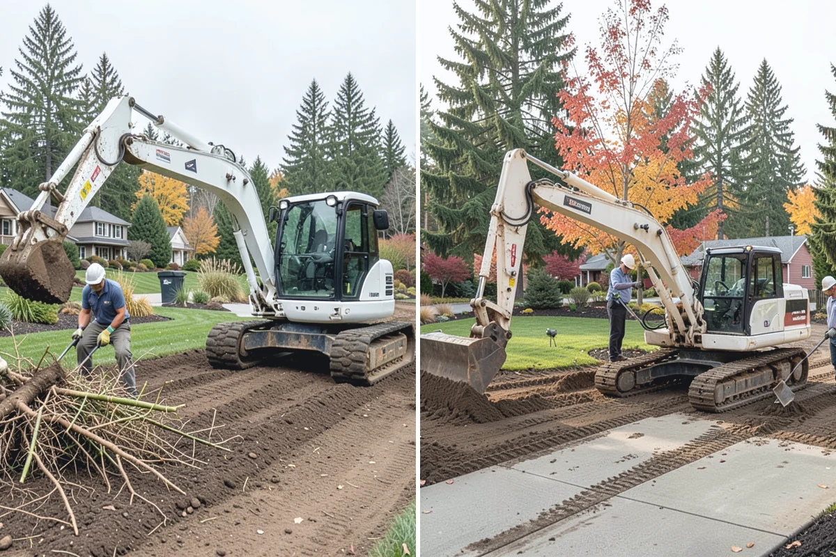 Block Wall Installation in Buckley, Pierce County, WA - Excavate and compact a level leveling-pad base